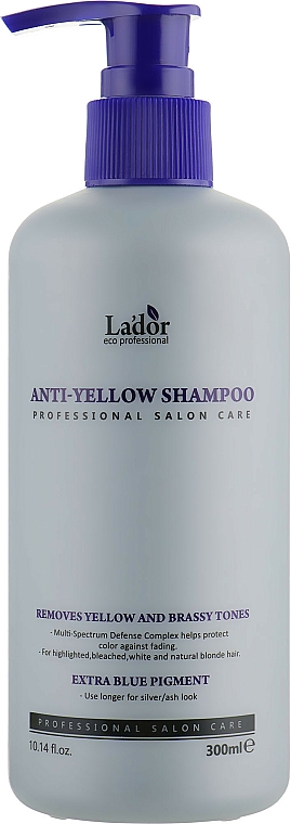 Feuchtigkeitsspendendes und farbschützendes Shampoo gegen unerwünschten Gelbstich auf aufgehelltem Haar - La'Dor Anti Yellow Shampoo — Bild N1