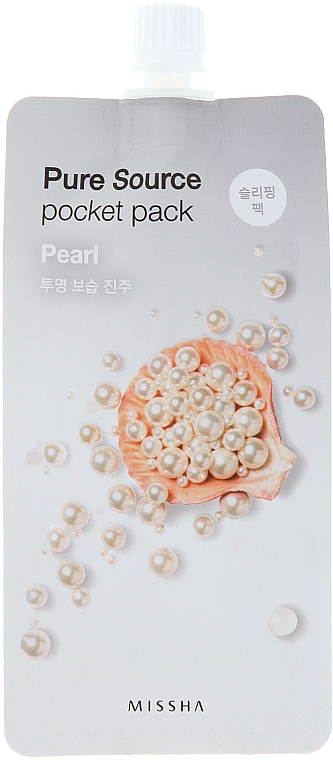 Gesichtsmaske mit Perlenextrakt - Missha Pure Source Pocket Pack Pearl — Bild N1