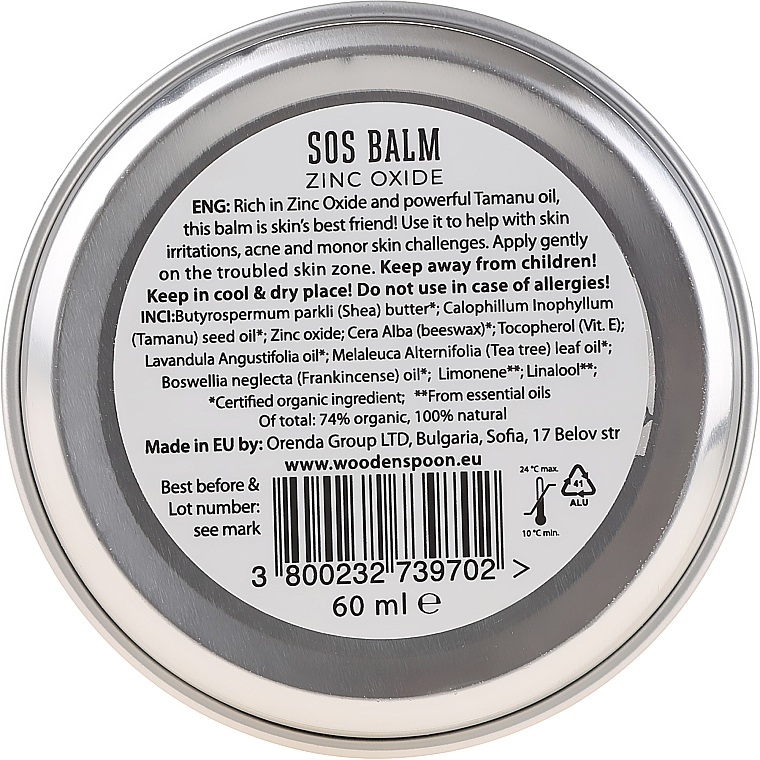 Bio SOS Körperbalsam mit Tamanu- und Lavendelöl - Wooden Spoon SOS Balm Trouble Skin — Bild N2