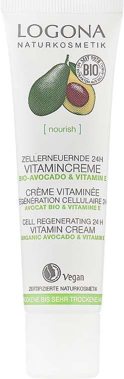 Pflegende Bio-Vitamin-Creme zur Intensivtherapie - Logona Facial Care Vitamin Cream Organic Avocado — Bild N2