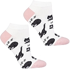 Düfte, Parfümerie und Kosmetik Kurze Damensocken CSD170-156 weiß mit Katzen - Moraj