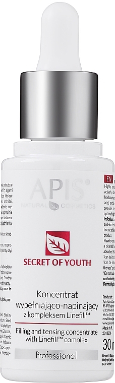 Anti-Falten Gesichtskonzentrat mit Linefill-Komplex - APIS Professional Secret Of Youth Filling And Tensing Concentrate With Linefill Tm Formula — Bild N1