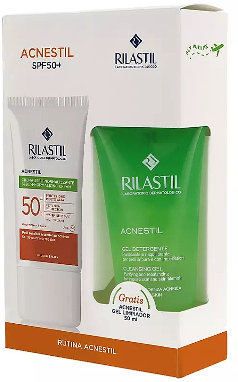 Set - Rilastil Acnestil SPF50+ (cl/gel/50ml + f/cr/40ml) — Bild N1