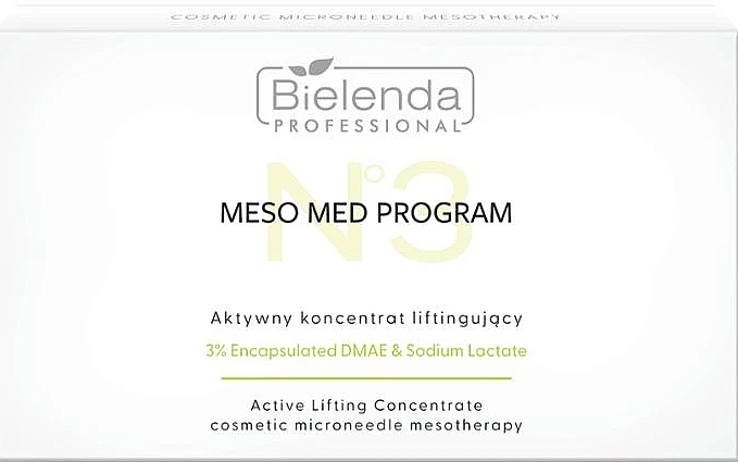 Lifting-Konzentrat mit 3% verkapseltem DMAE - Bielenda Professional Meso Med Program Active Lifting Concentrate — Bild N1