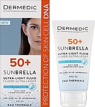 Ultraleichte Schutzcreme für fettige- und Mischhaut SPF 50+ - Dermedic 50+ Sunbrella Ultra-light Fluid — Bild N2