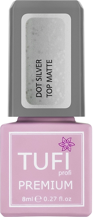 Nagelüberlack - Tufi Profi Premium Dot Silver Top Matte — Bild N1