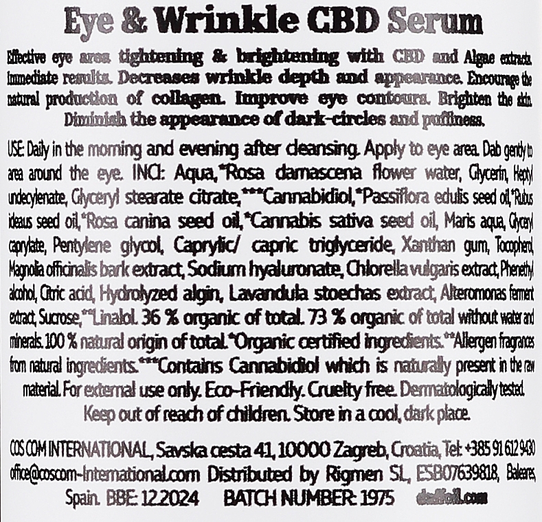 Serum für die Haut um die Augen - Spacecat CBD EYE & WRINKLE Serum — Bild N2