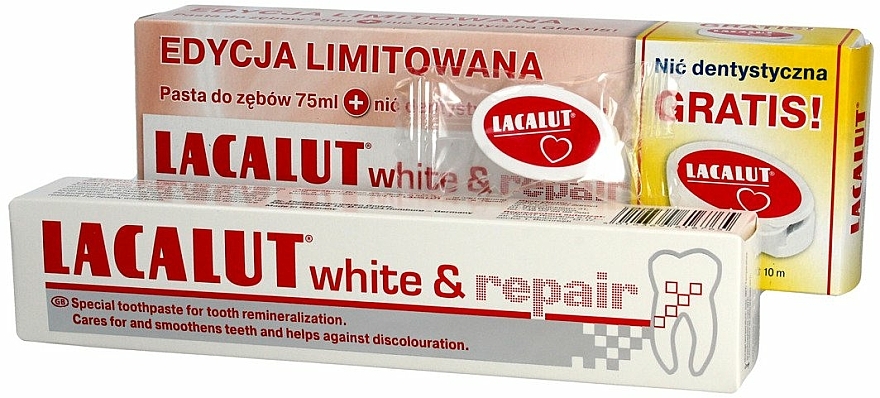 Mundpflegeset - Lacalut White & Repair Set (Zahnpasta 75ml + Zahnseide) — Bild N1