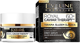 Düfte, Parfümerie und Kosmetik Luxuriöses wiederaufbauendes Nachtcreme-Serum mit Schneckenschleim - Eveline Cosmetics Royal Caviar Therapy Night Cream-Serum 60+