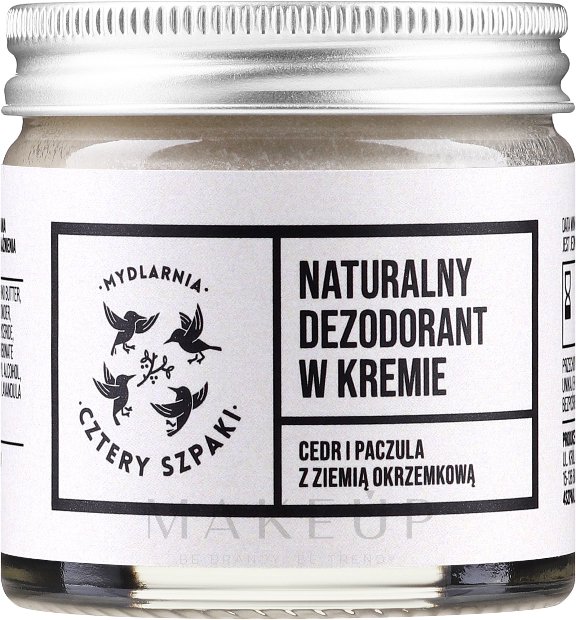 Natürliche Deocreme Zeder und Patschuli - Cztery Szpaki — Bild 60 ml