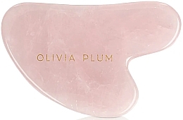 Massageplatte mit Rosenquarz - Olivia Plum Contour Gua Sha — Bild N1