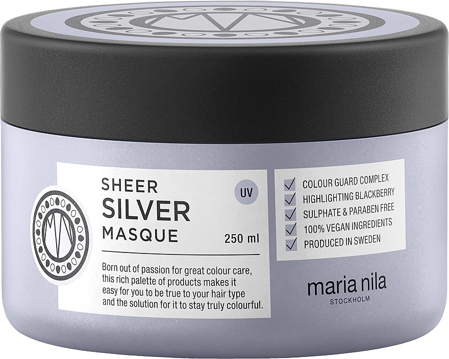 Haarkur für silbernes Blond und kühle Farbtöne - Maria Nila Sheer Silver Masque — Bild N1