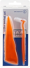 Interdentalbürsten-Set Ortho Pocket Set orange - Curaprox (Interdentalbürsten CPS 07,14,18 3St. + Plastikhalter UHS 1St. + Ortho-Wachs 1St. + Aufbewahrungsbox 1St.) — Bild N1