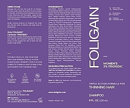 Anti-Haarausfall-Shampoo für Frauen - Foligain Women's Triple Action Shampoo For Thinning Hair — Bild N3