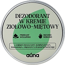 Düfte, Parfümerie und Kosmetik Natürliche Deocreme mit erfrischendem Minzduft - Auna Natural Deodorant In Cream