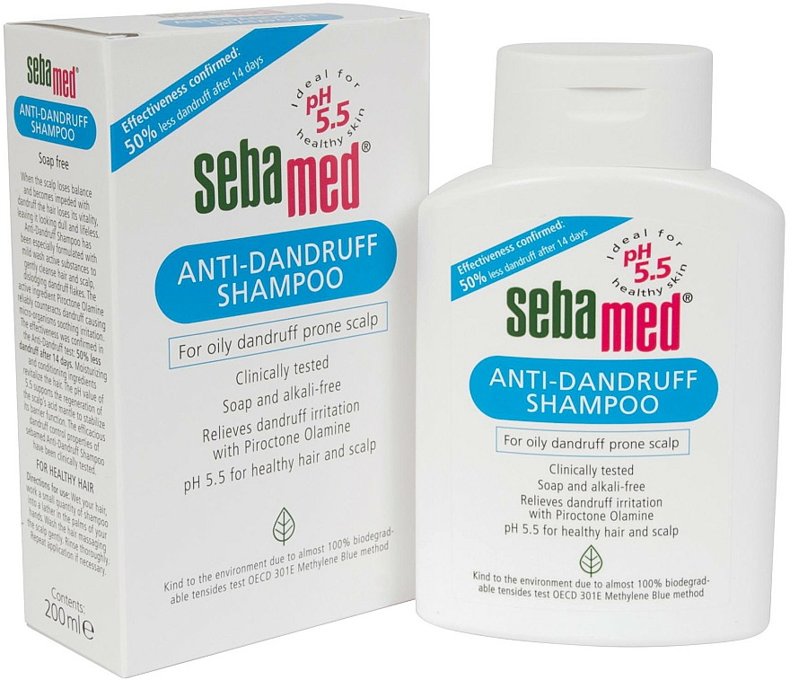 Anti-Schuppen Shampoo für fettige Kopfhaut - Sebamed Classic Anti-Dandruff Shampoo — Bild N2