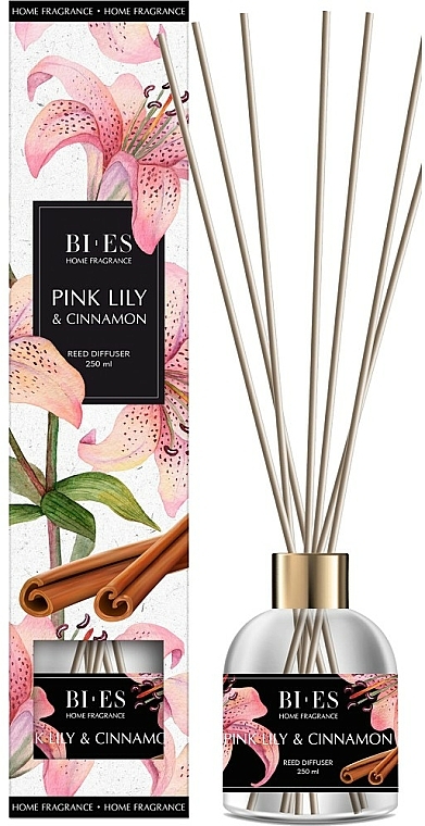 Raumerfrischer rosa Lilie und Zimt - Bi-Es Home Fragrance Pink Lily & Cinnamon Reed Diffuser — Bild N1