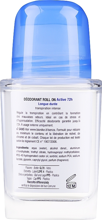 Deo Roll-on Antitranspirant - BioNike Defence Deo Active 72H Sweat Control — Bild N2