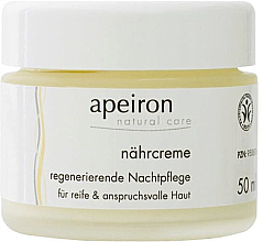 Düfte, Parfümerie und Kosmetik Nährende und regenerierende Nachtcreme für reife und anspruchsvolle Haut - Apeiron Nourishing Regenerating Night Cream