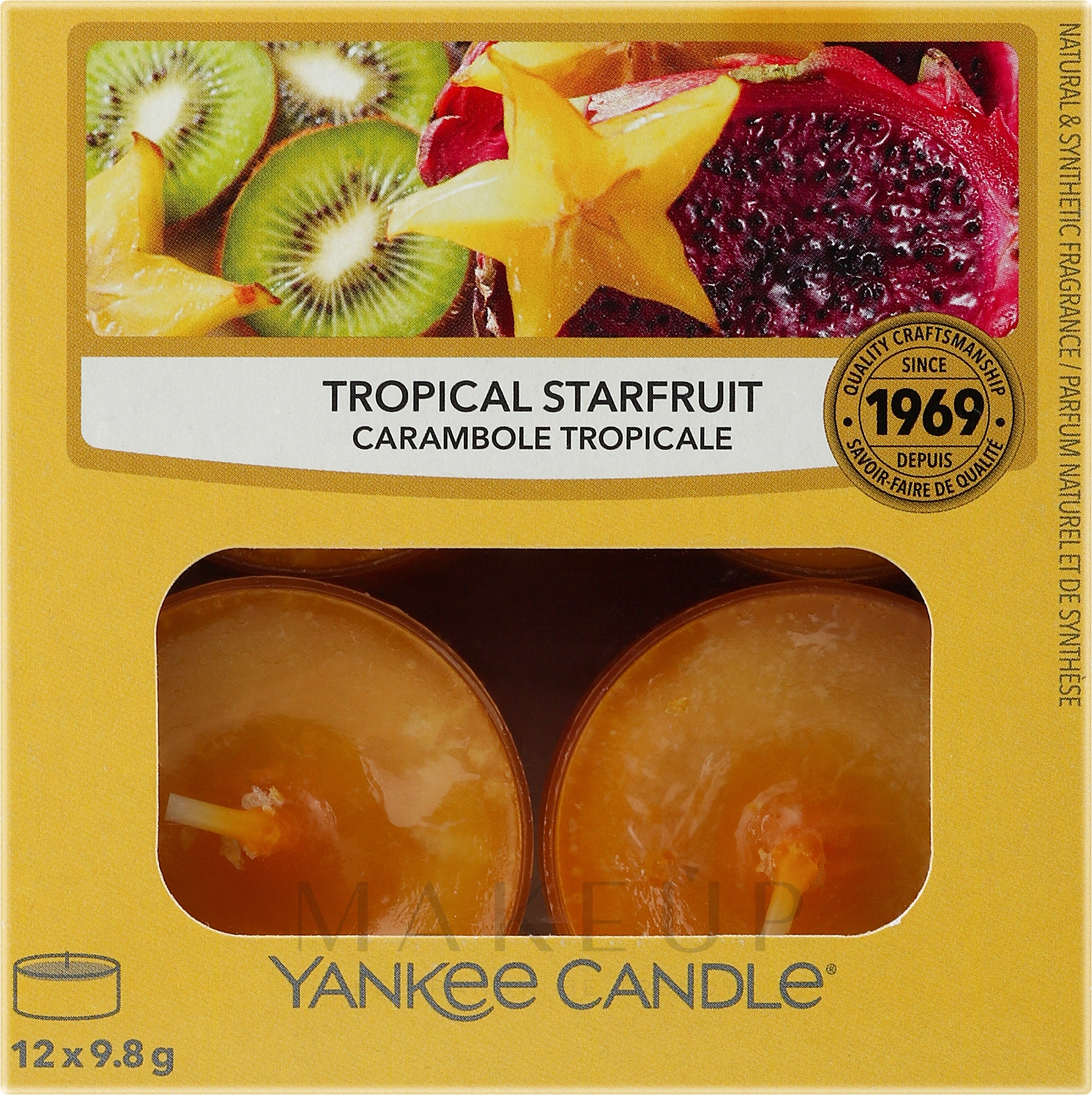Teekerze - Yankee Candle Tea Light Candles Tropical Starfruit — Bild 12 St.