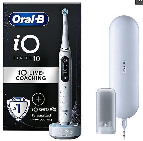 Elektrische Zahnbürste weiß gepunktet - Oral-B iO Series 10 Stardust White — Bild N1