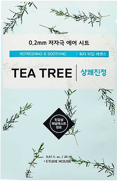 Erfrischende und beruhigende Gesichtsmaske mit Teebaumextrakt - Etude House Therapy Air Mask Tea Tree — Bild N1