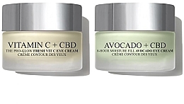 Düfte, Parfümerie und Kosmetik Augenpflegeset - London Botanical Laboratories Vitamin C + CBD Eye Cream (Augenkonturcreme mit Vitamin C 15ml + Augenkonturcreme mit Avocadoextrakt 15ml)