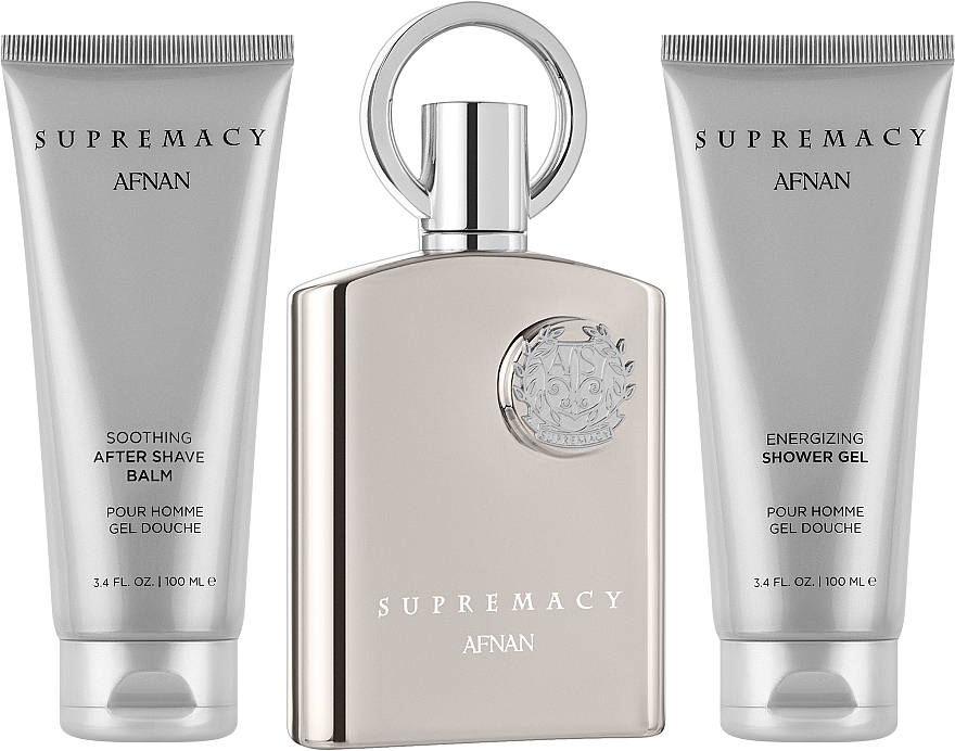 Afnan Perfumes Supremacy Silver - Duftset (Eau de Parfum 100ml + Duschgel 100ml + After Shave Balsam 100ml)  — Bild N2