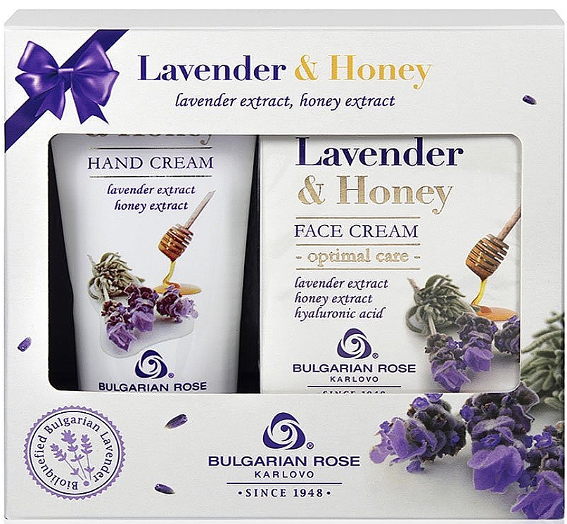 Körperpflege Geschenkset Lavendel & Honig - Bulgarian Rose Lavender & Miele (Gesichtscreme 50ml + Handcreme 50ml)