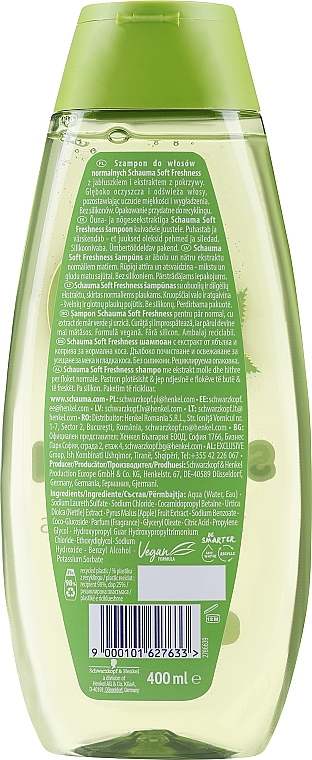 Shampoo mit Extrakt aus grünem Apfel und Brennnessel für normales Haar - Schwarzkopf Schauma Clean & Fresh Shampoo With Green Apple & Nettle — Bild N2