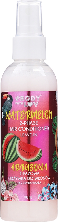 Zwei-Phasen-Conditioner mit Wassermelone ohne Ausspülen - Body With Love 2-Phase Hair Conditioner Watermelon — Bild N1