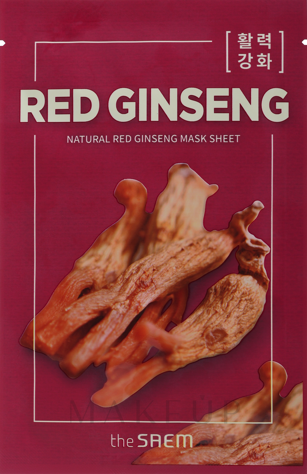 Tuchmaske für das Gesicht mit rotem Ginseng-Extrakt - The Saem Natural Red Ginseng Mask Sheet — Bild 21 ml