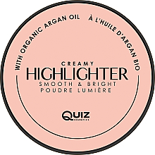 Cremefarbener Highlighter - Quiz Cosmetics Creamy Highlighter Compact Powder — Bild N1