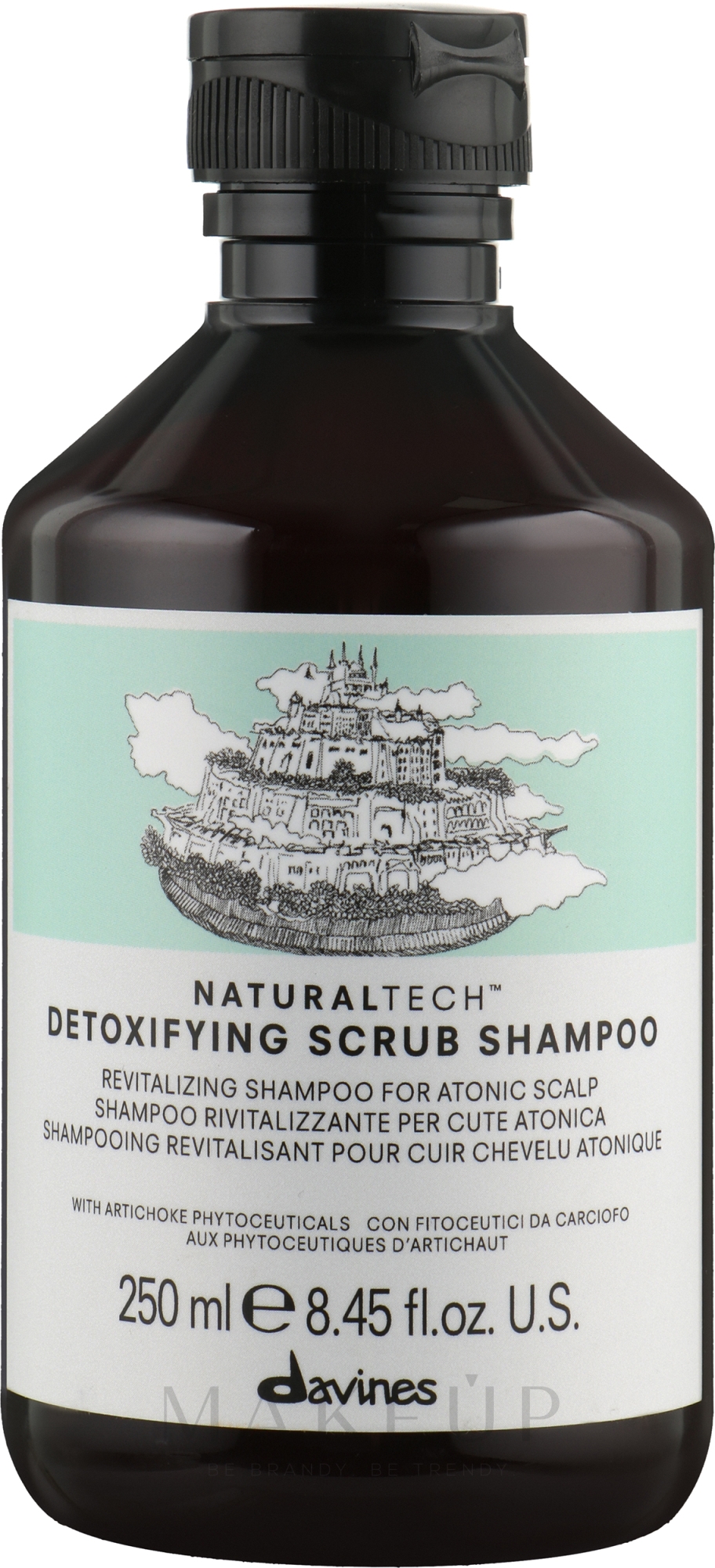 Entgiftendes und revitalisierendes Peeling-Shampoo mit Artischockenextrakt - Davines Detoxifying Shampoo — Foto 250 ml