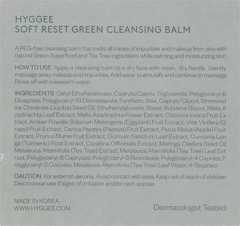 Balsam Make-up-Entferner - Hyggee Soft Reset Green Cleansing Balm — Bild N3