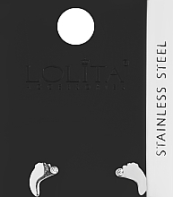 Ohrringe für Damen Fußabdrücke mit Stein silbern - Lolita Accessories — Bild N1