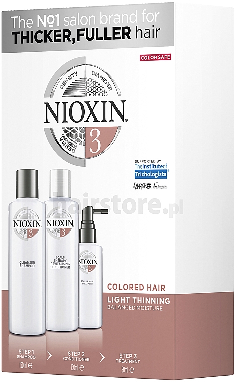 Nioxin Hair System 3 Kit - Haarset (Shampoo/150ml + Haarspülung/150ml + Haarmaske/40ml) — Bild N1