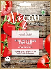 Düfte, Parfümerie und Kosmetik Glättende und nährende Tuchmaske für das Gesicht mit Tomatenextrakt und Vitamin A und E - Lomi Lomi Vegan Mask