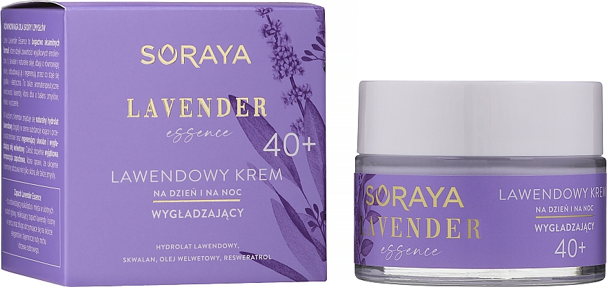 Glättende Gesichtscreme mit Lavendelhydrolat und Squalan 40+ - Soraya Lavender Essence — Bild N1