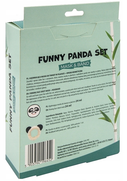 Gesichtspflegeset - Mond'Sub Funny Panda Set (Gesichtsmaske 24ml + Haarband 1 St.) — Bild N4