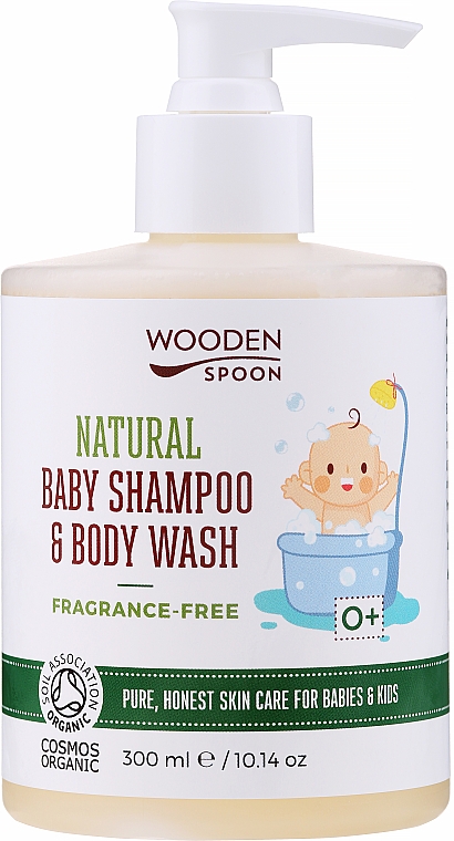 Natürliches Kindershampoo für Haar und Körper - Wooden Spoon Natural Baby Shampoo&Body Wash Fragrance-Free — Bild N1