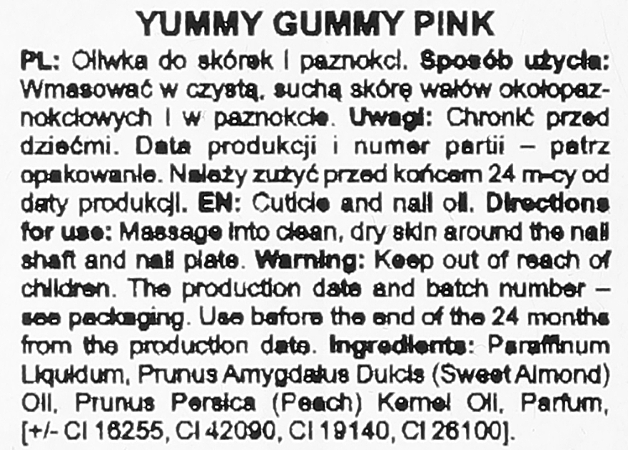 Nagel- und Nagelhautöl mit Blumen rosa - Silcare Olive Yummy Gummy Pink — Foto N2