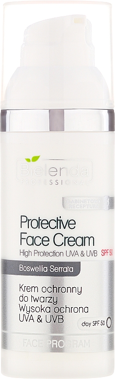 Schützende und feuchtigkeitsspendende Creme für Gesicht, Hals und Dekolleté SPF 50 - Bielenda Professional Protective Face Cream — Bild N1