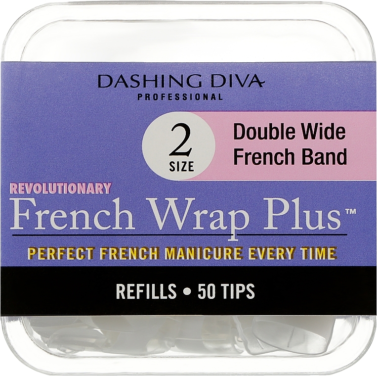 Nageltips French Wrap - Dashing Diva French Wrap Plus Double Wide White 50 Tips Size 2 — Bild N1