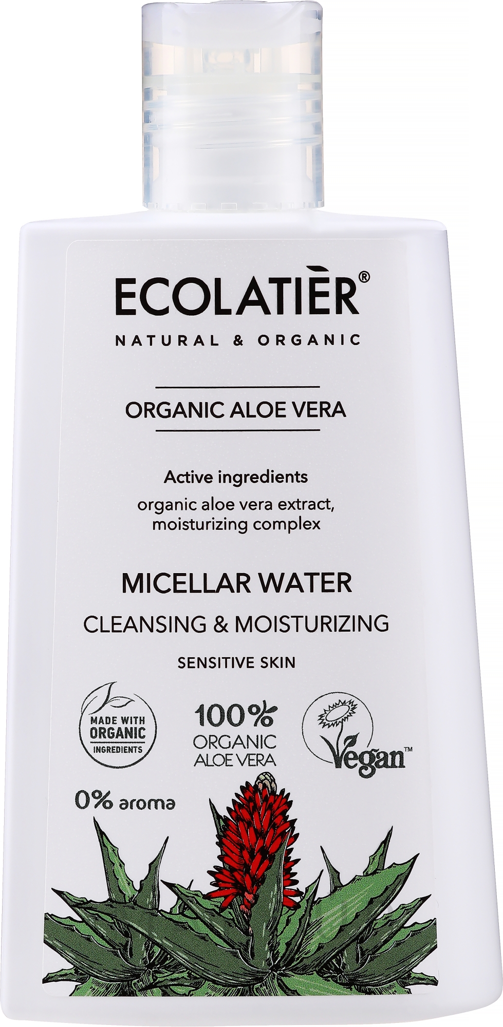 Feuchtigkeitsspendendes Mizellenwasser mit Aloeextrakt - Ecolatier Organic Aloe Vera Micellar wate — Bild 250 ml