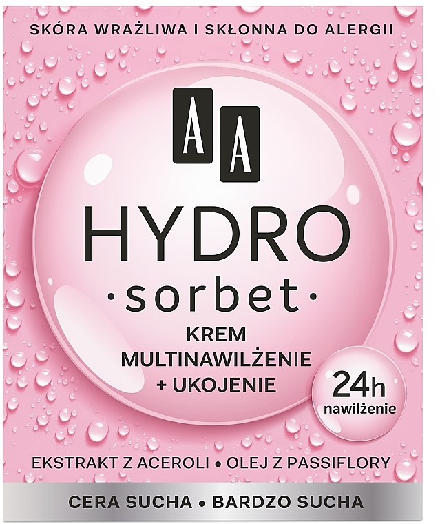 Feuchtigkeits- und Pflegecreme für trockene und sehr trockene Haut mit Acerola - AA Hydro Sorbet Moisturising & Nutrition Cream