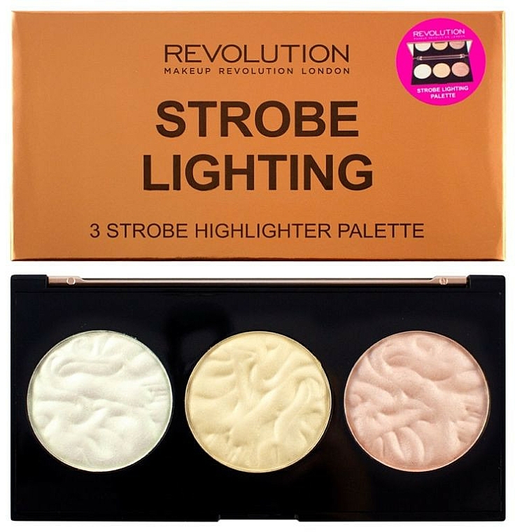 Highlighter-Palette - Makeup Revolution 3 Strobe Highlighter Palette — Bild N3
