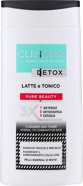 2in1 Reinigungsmilch und Gesichtstonikum mit Mandelsäure und Zitrusextrakt - Clinians Pure Beauty Latte + Tonico