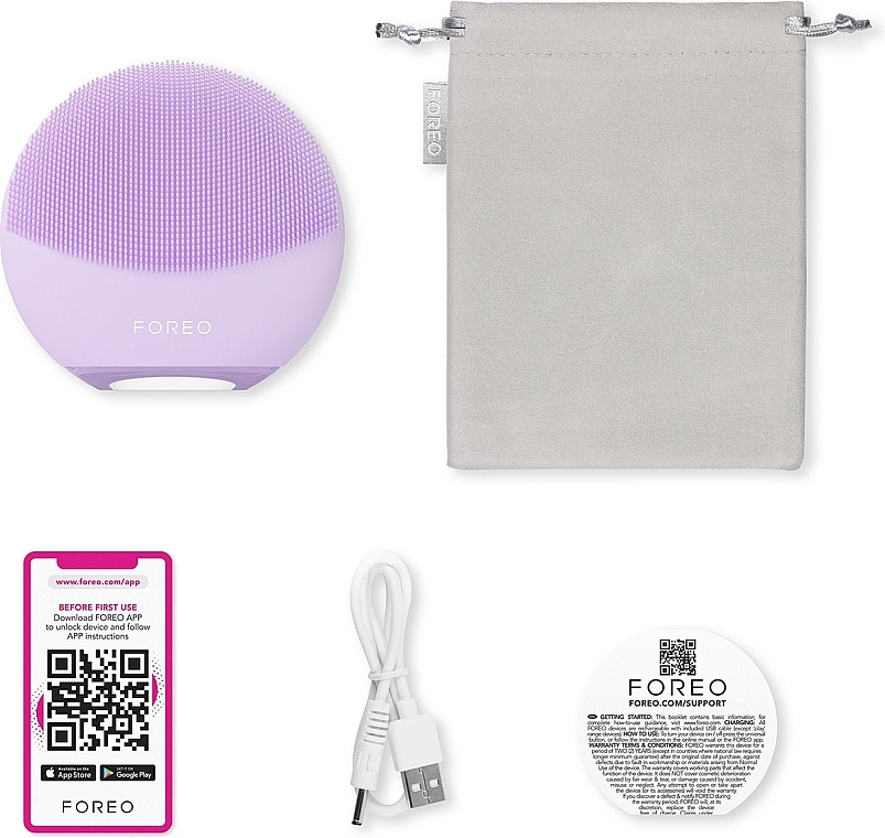 Doppelseitiges Massagegerät für das Gesicht - Foreo Luna 4 Mini Dual-Sided Facial Cleansing Massager Lavender — Bild N3