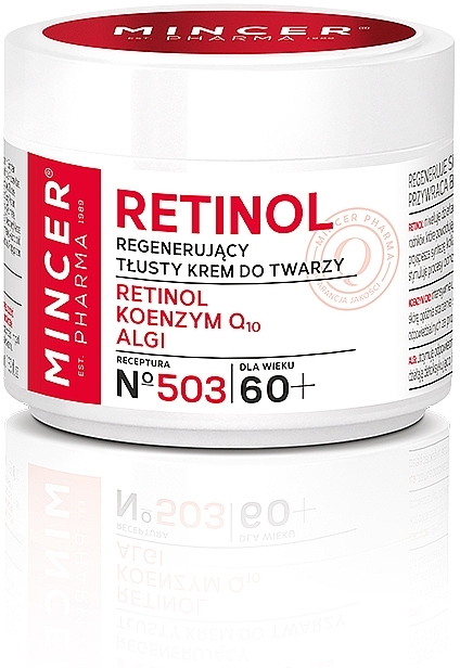 Regenerierende fettige Gesichtscreme 60+ №503 - Mincer Pharma Retinol № 503 — Bild N1